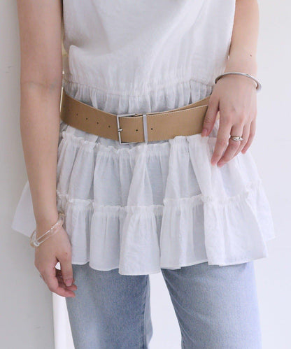 【mystic】 方形扣 寬版 腰帶