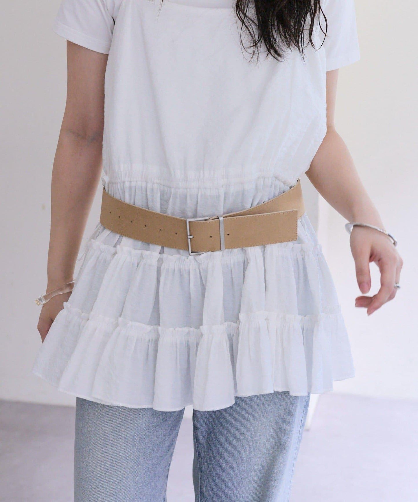 【mystic】 方形扣 寬版 腰帶