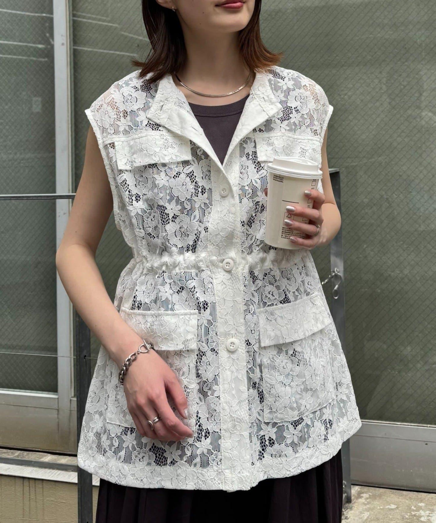 CIAOPANIC TYPY 蕾絲軍風背心