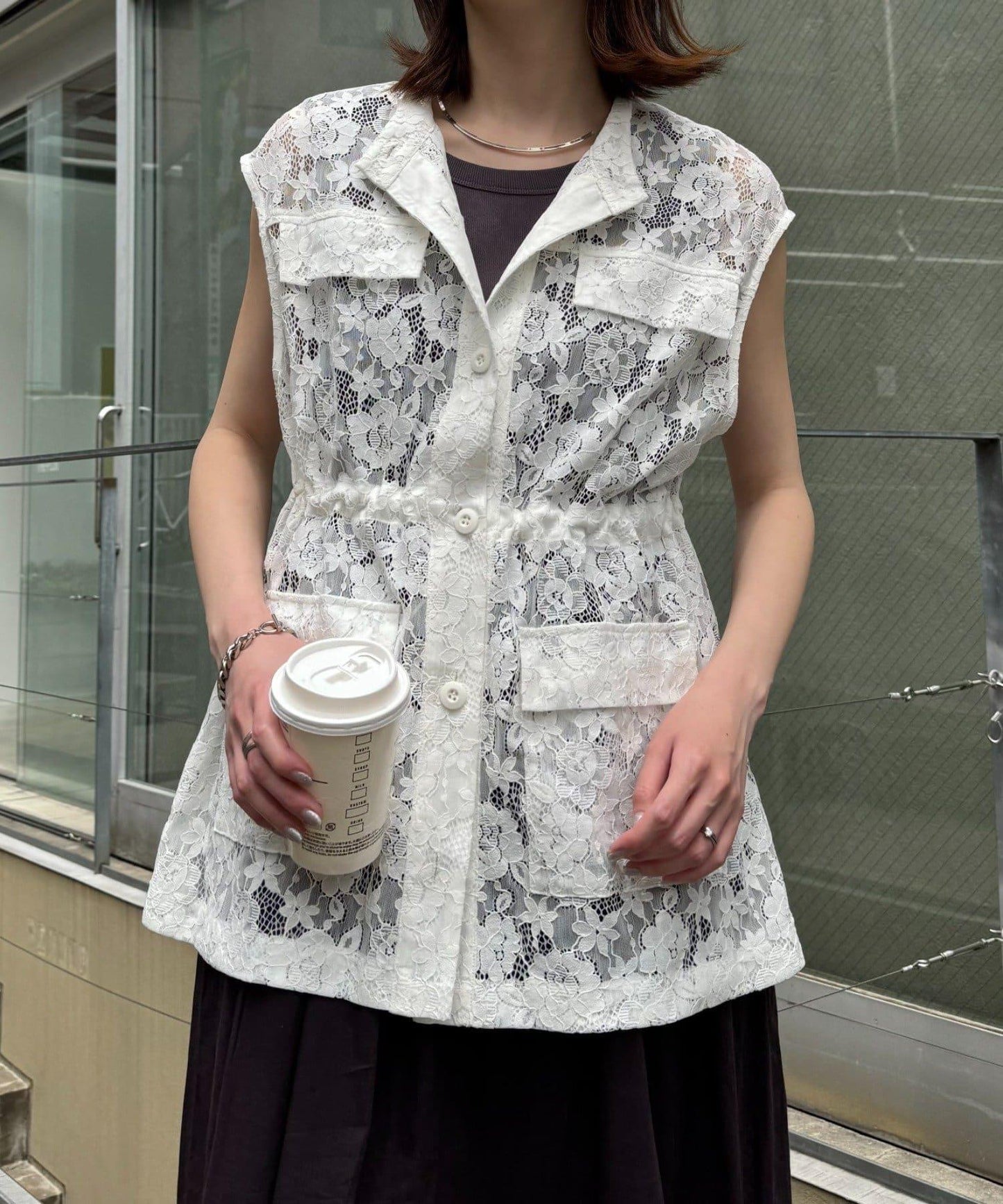 CIAOPANIC TYPY 蕾絲軍風背心