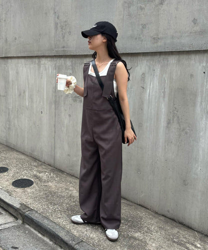 【PIKO企劃 / 網絡限定】亞麻風連體褲