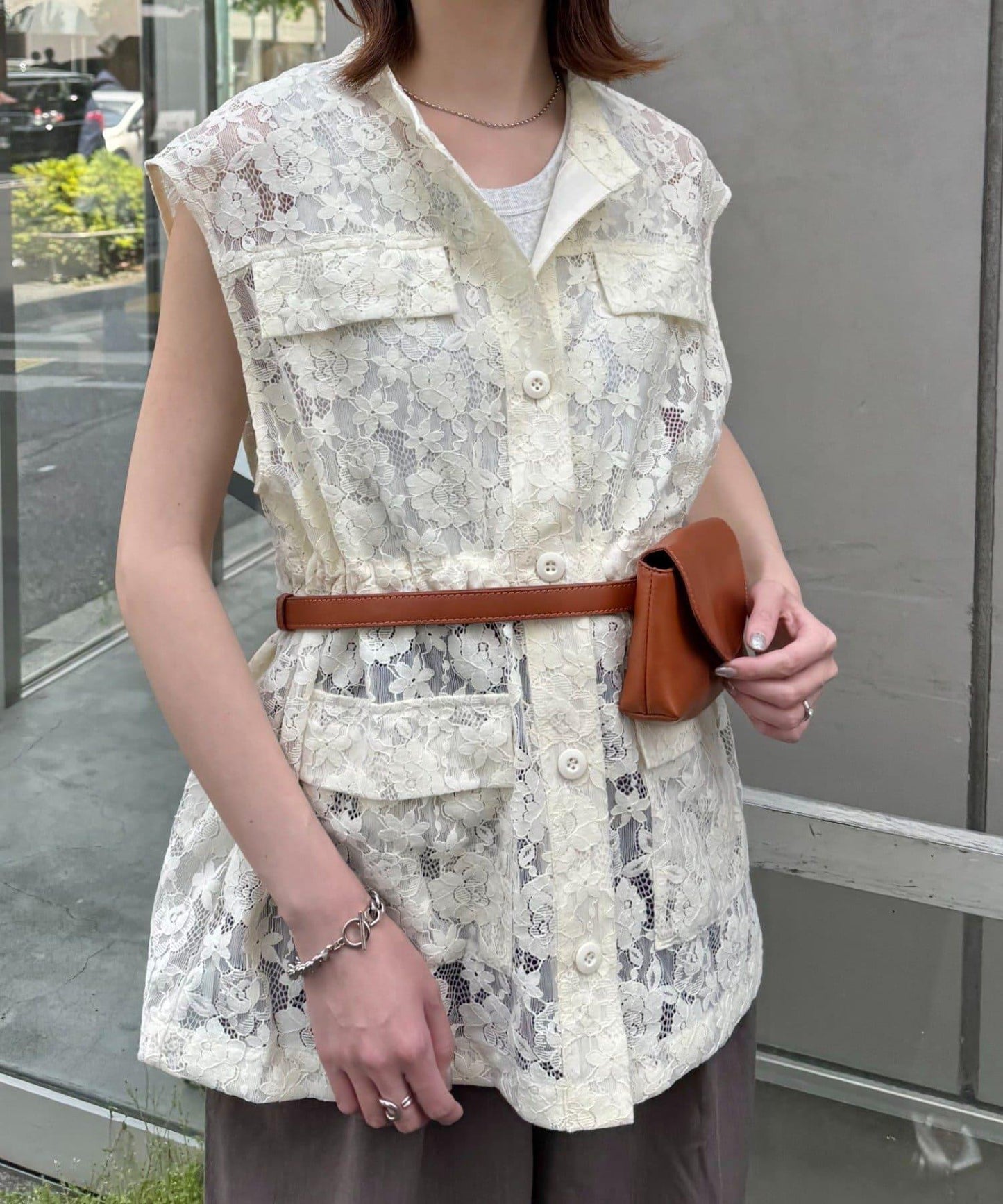 CIAOPANIC TYPY 蕾絲軍風背心