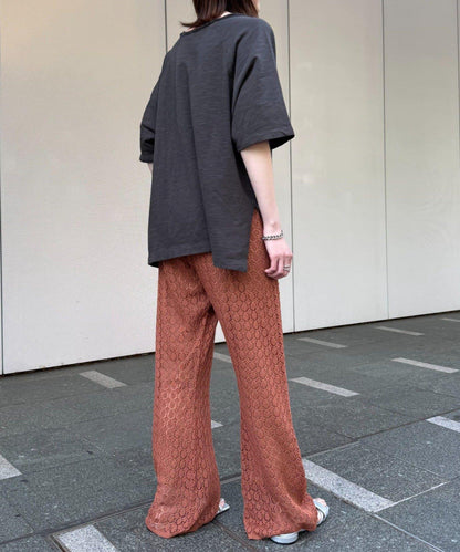 蕾絲針織闊腿褲
