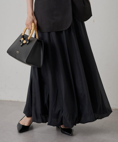 輕盈塔夫綢燈籠半身裙