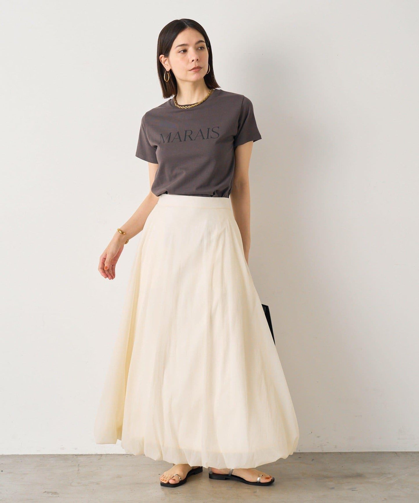 輕盈塔夫綢燈籠半身裙