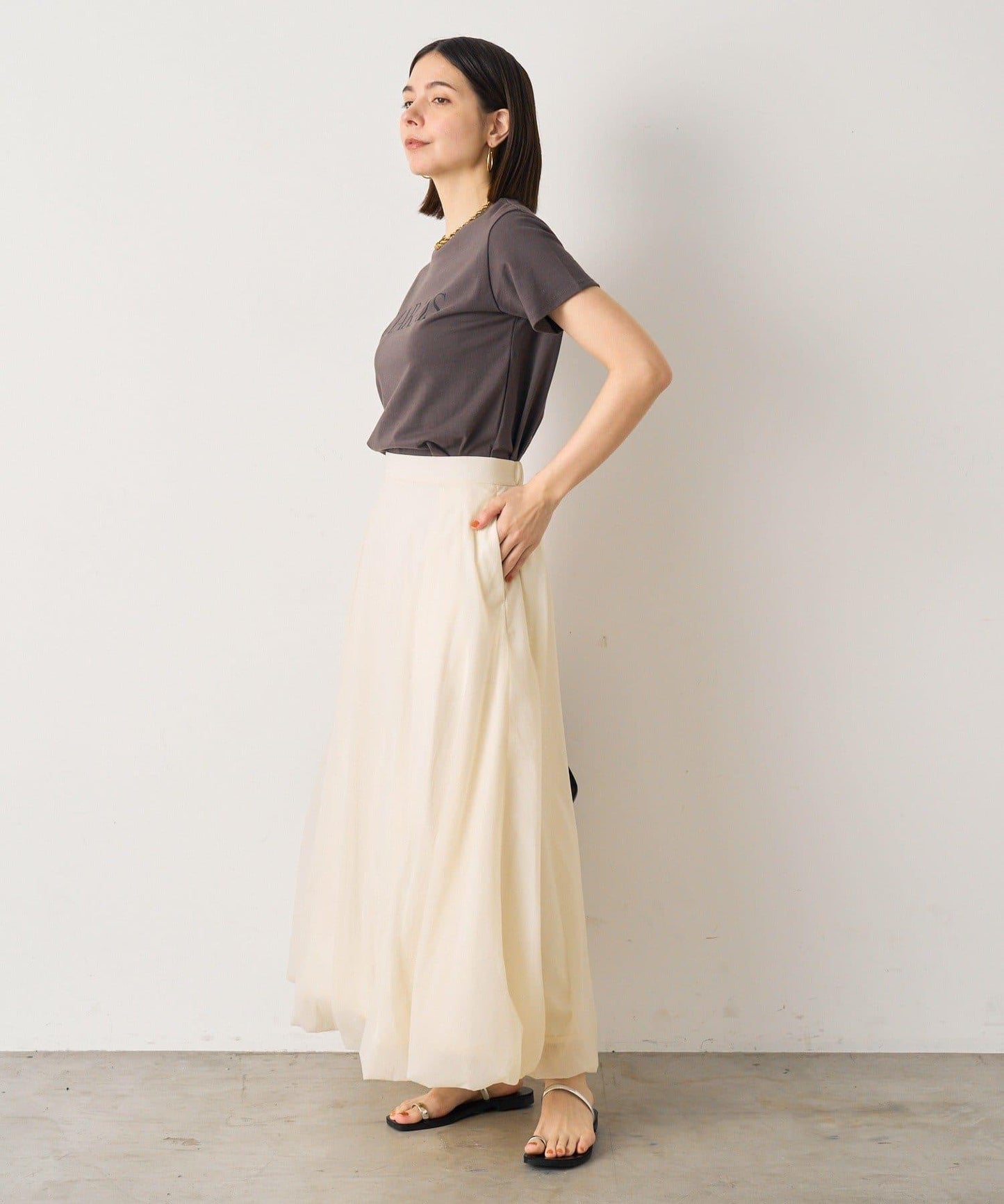 輕盈塔夫綢燈籠半身裙