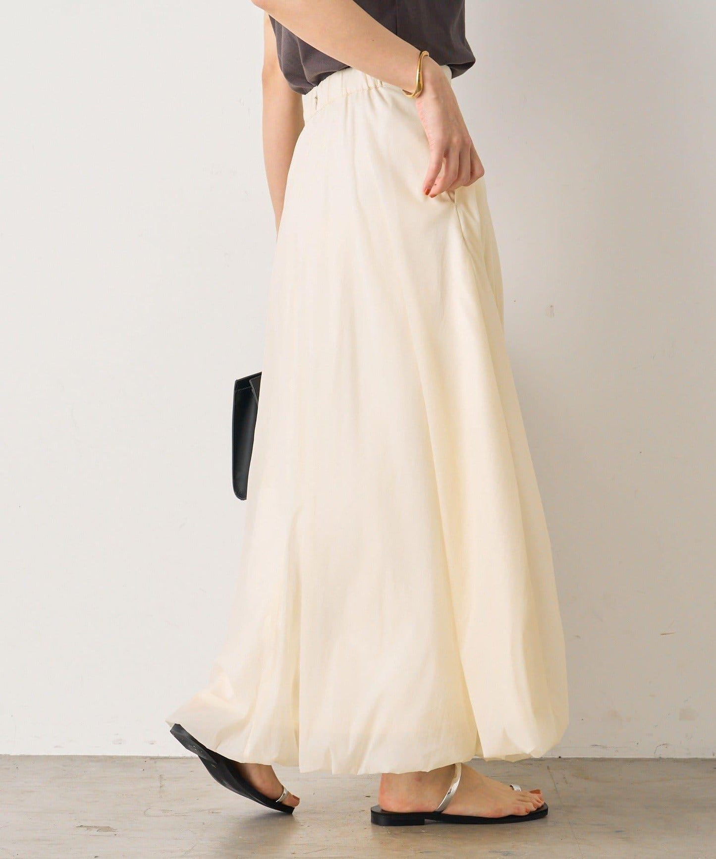 輕盈塔夫綢燈籠半身裙