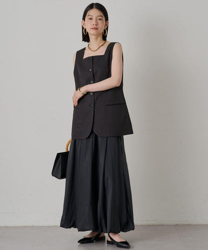 輕盈塔夫綢燈籠半身裙