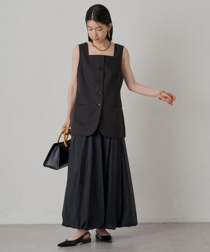 輕盈塔夫綢燈籠半身裙