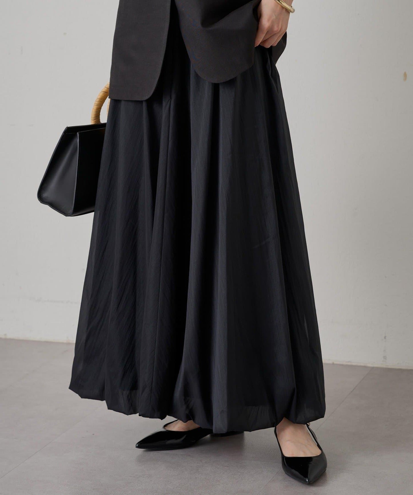 輕盈塔夫綢燈籠半身裙