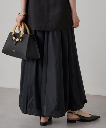 輕盈塔夫綢燈籠半身裙