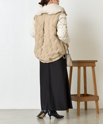配色連帽羽絨服