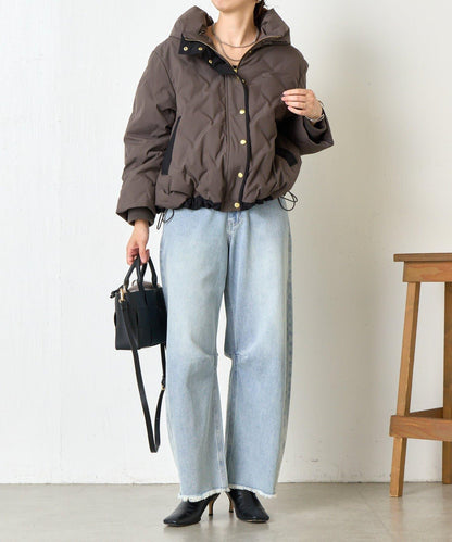 配色連帽羽絨服