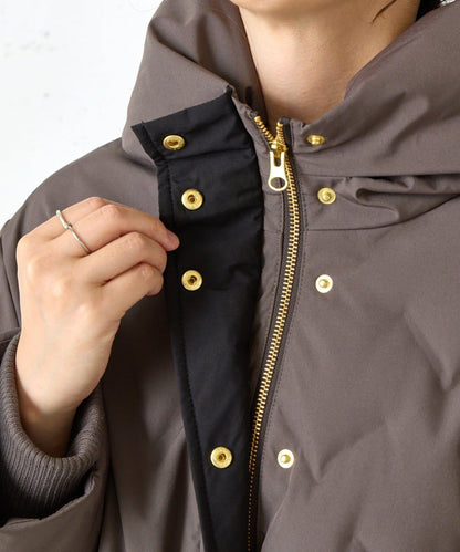 配色連帽羽絨服