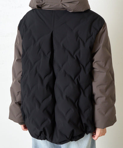 配色連帽羽絨服