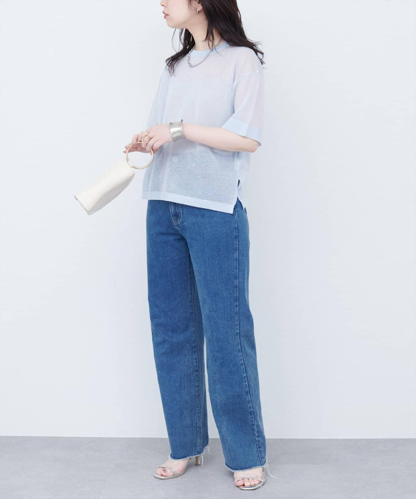 【限定】閃亮寬鬆針織套頭衫
