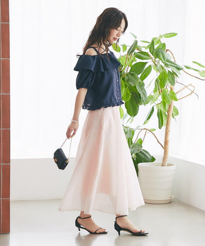 透紗提花半身裙