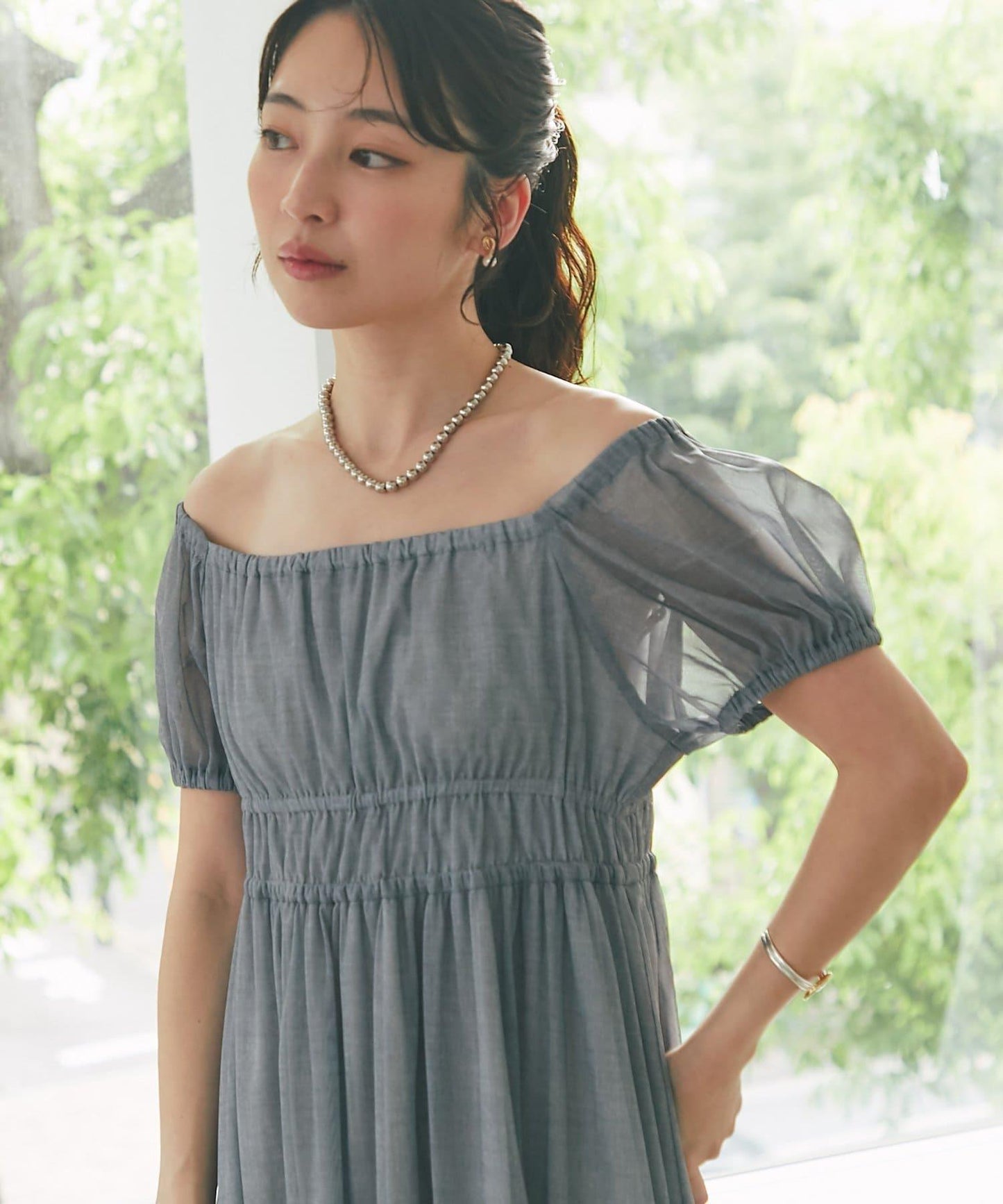 【La boutique BonBon】牛仔風網紗連衣裙