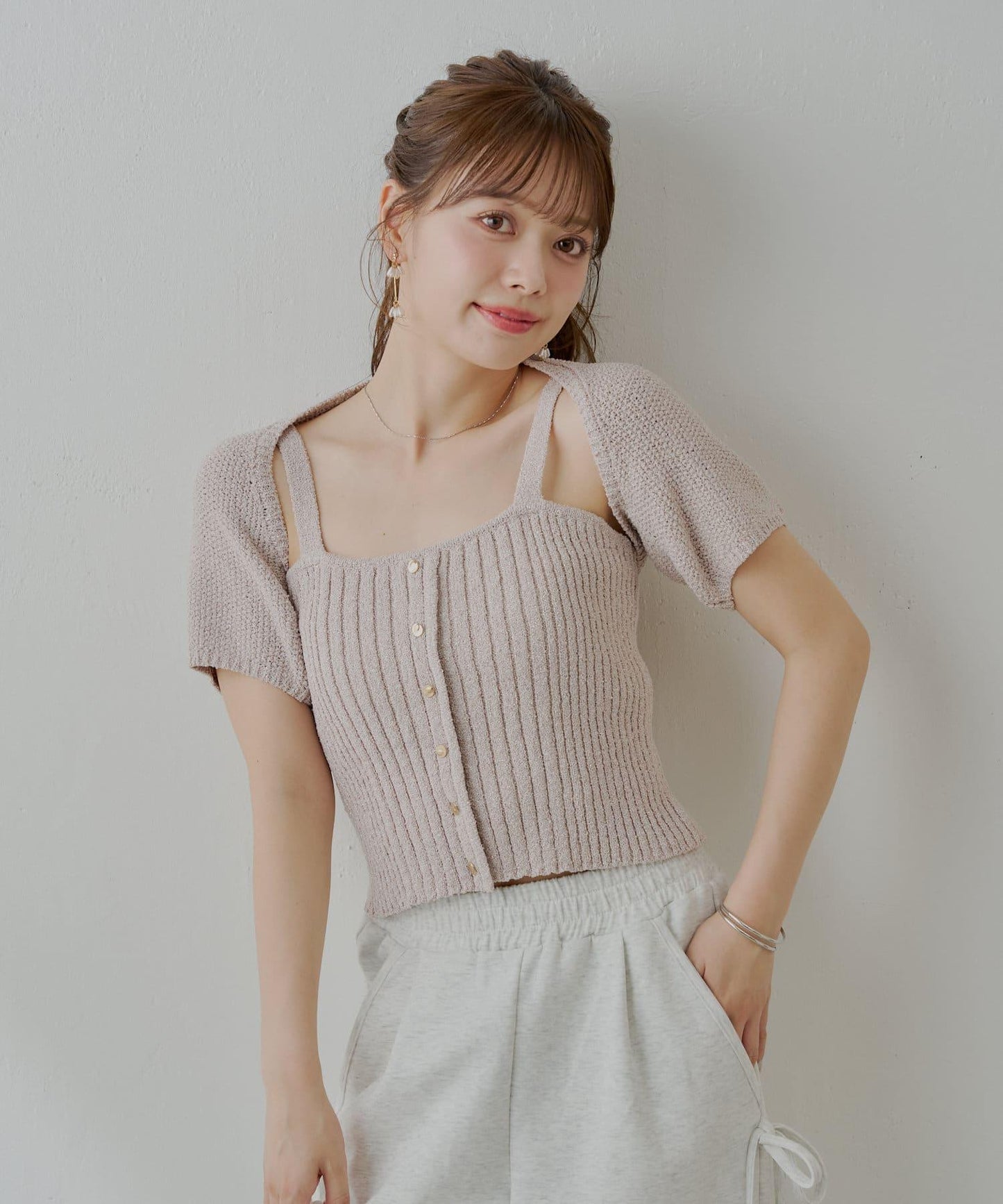 Chico 前扣吊帶＋小披肩套裝