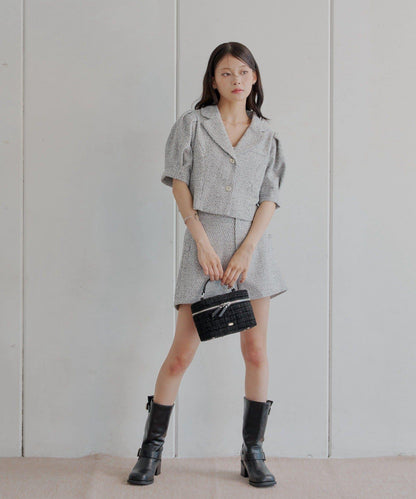 橫長 tweed 錢包包