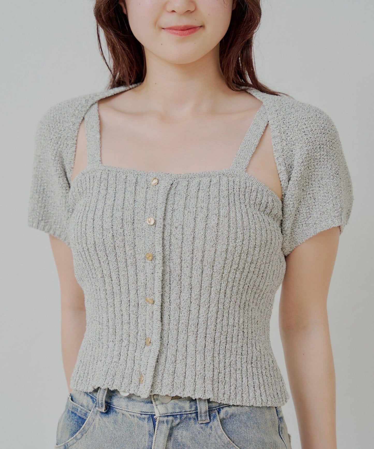 Chico 前扣吊帶＋小披肩套裝