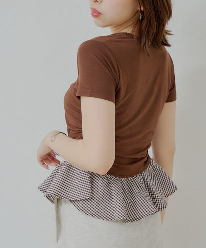 下襬對接小T-shirt