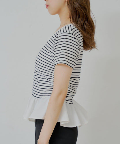 下襬對接小T-shirt