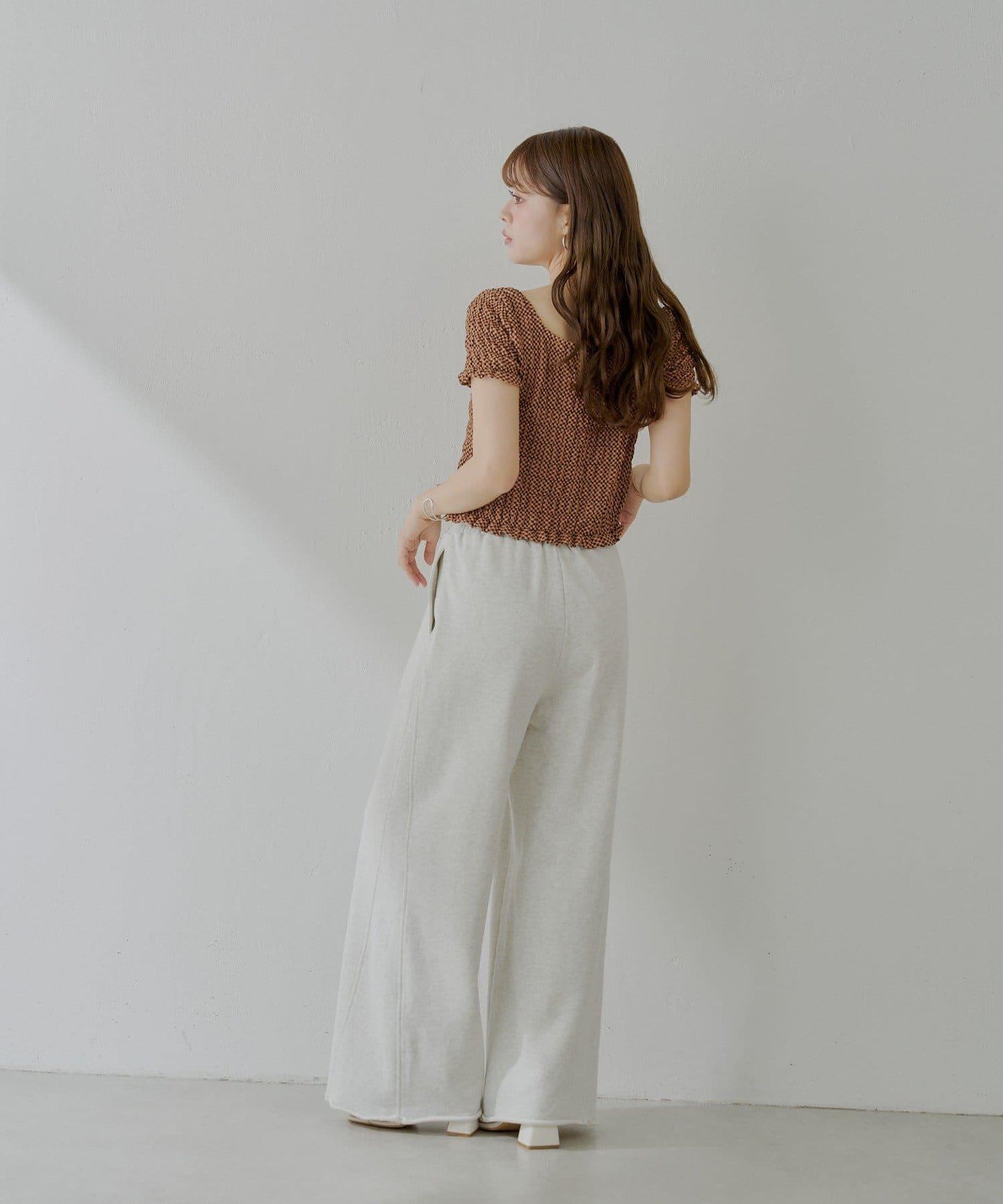 Chico 格紋 前蝴蝶結 小披肩設計 T恤