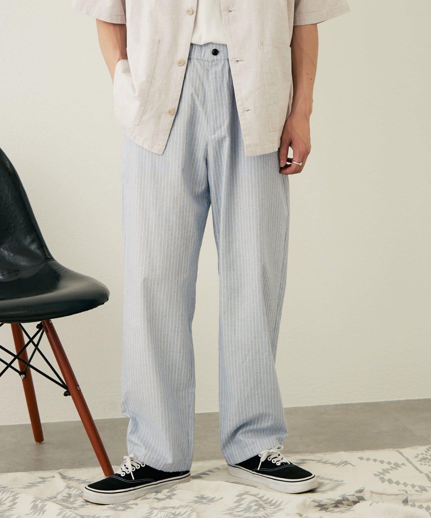 【CIAOPANIC TYPY】棉質寬鬆條紋褲