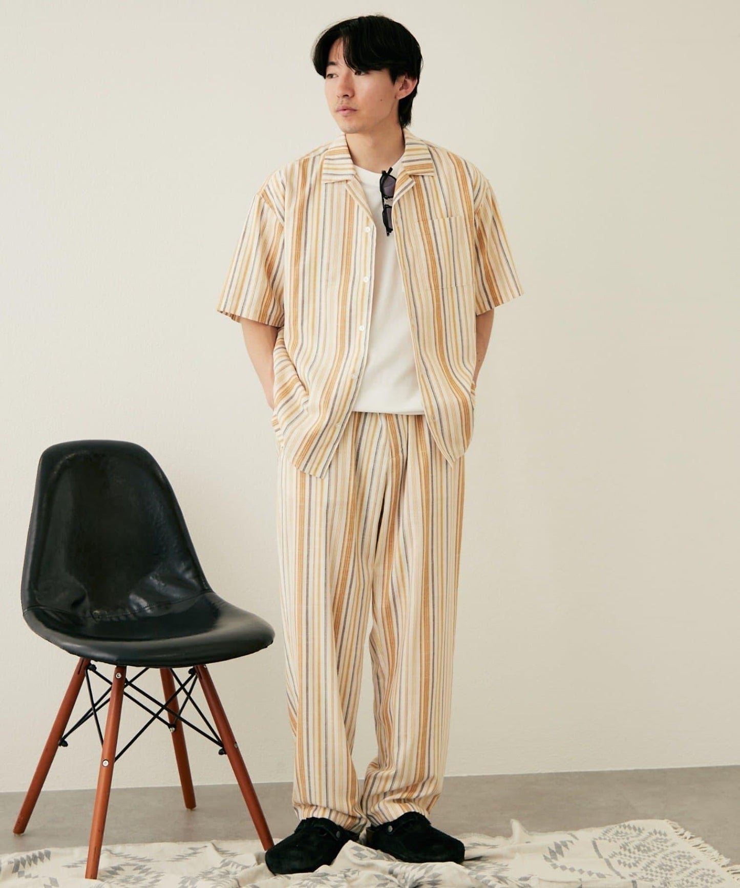 【CIAOPANIC TYPY】棉質寬鬆條紋褲