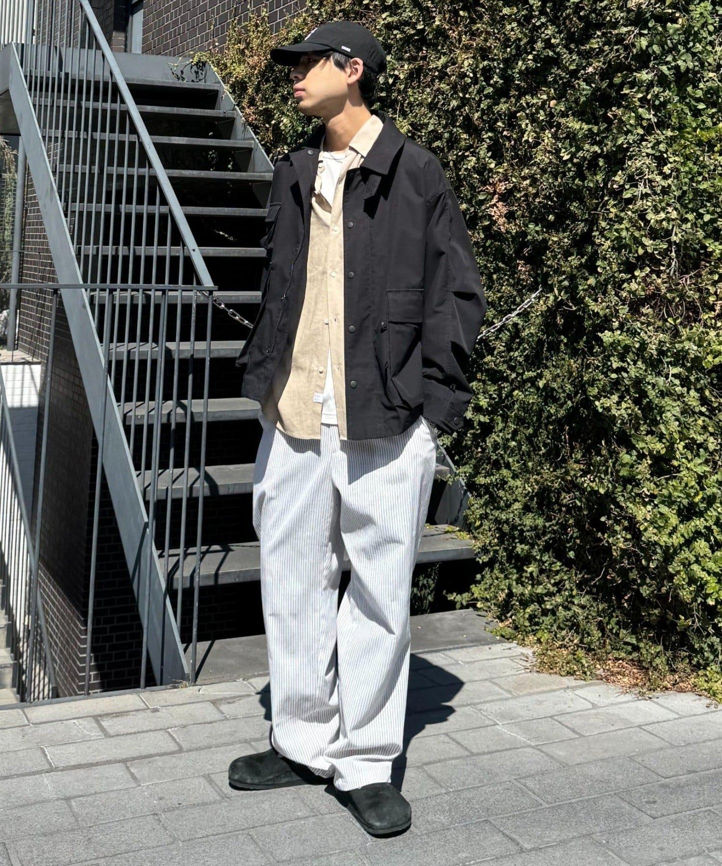 【CIAOPANIC TYPY】棉質寬鬆條紋褲