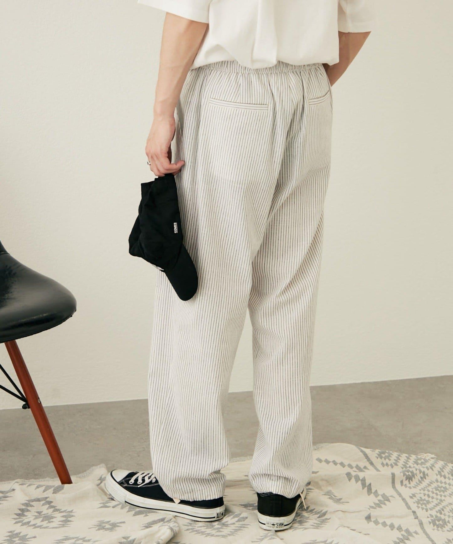 【CIAOPANIC TYPY】棉質寬鬆條紋褲