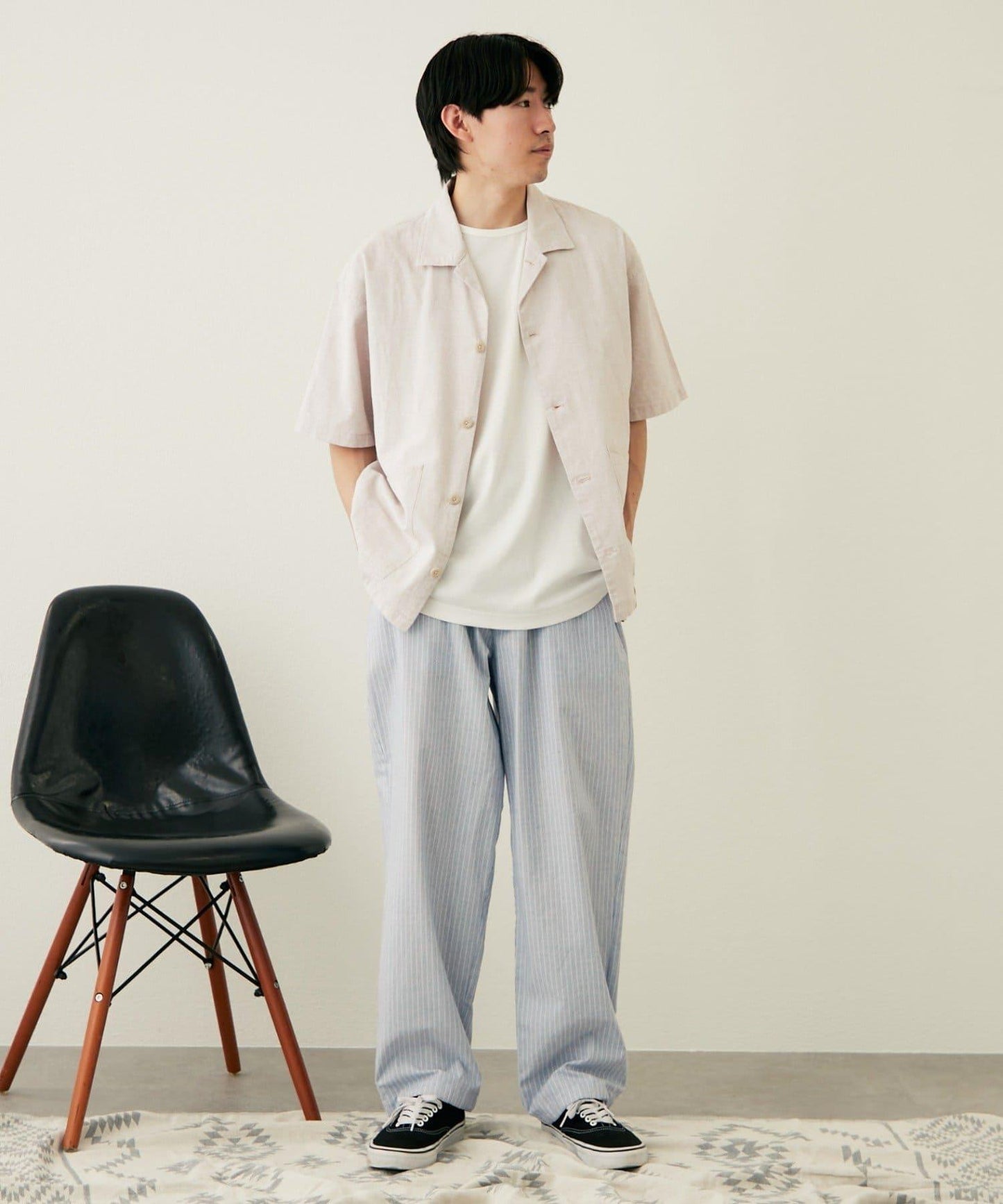 【CIAOPANIC TYPY】棉質寬鬆條紋褲