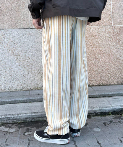 【CIAOPANIC TYPY】棉質寬鬆條紋褲