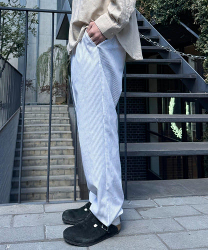 【CIAOPANIC TYPY】棉質寬鬆條紋褲