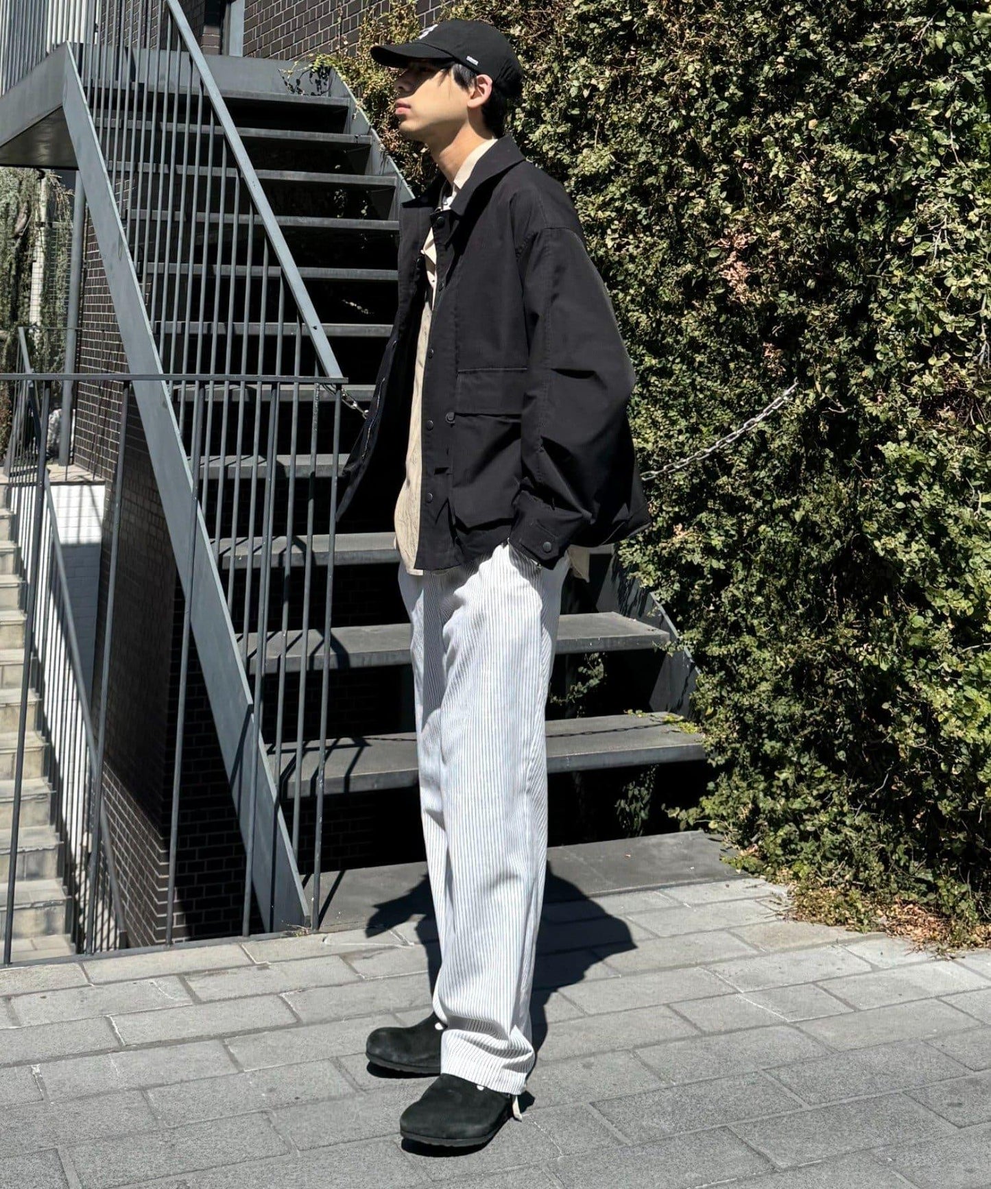 【CIAOPANIC TYPY】棉質寬鬆條紋褲