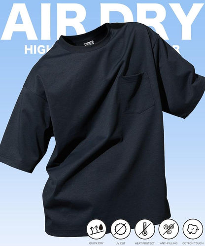 《AIR》DRY 高功能材料 7.7盎司 大尺寸 圓領口袋T恤/吸溼快乾/遮熱/防紫外線