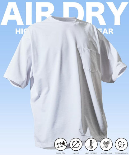 《AIR》DRY 高功能材料 7.7盎司 大尺寸 圓領口袋T恤/吸溼快乾/遮熱/防紫外線