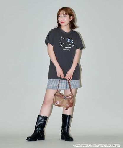 "HELLO KITTY/《Hello Kitty》" 異素材蝴蝶結T恤 限定推出