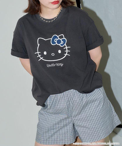 "HELLO KITTY/《Hello Kitty》" 異素材蝴蝶結T恤 限定推出