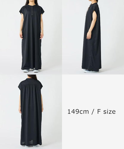 <接觸冷感/UV> 《AIR》DRY HIGHCOOL 亨利領連衣裙