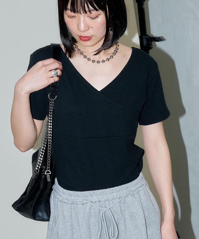 2WAY 柳樹 提花 開襟短袖 T恤