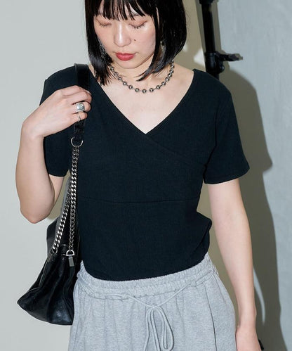 2WAY 柳樹 提花 開襟短袖 T恤