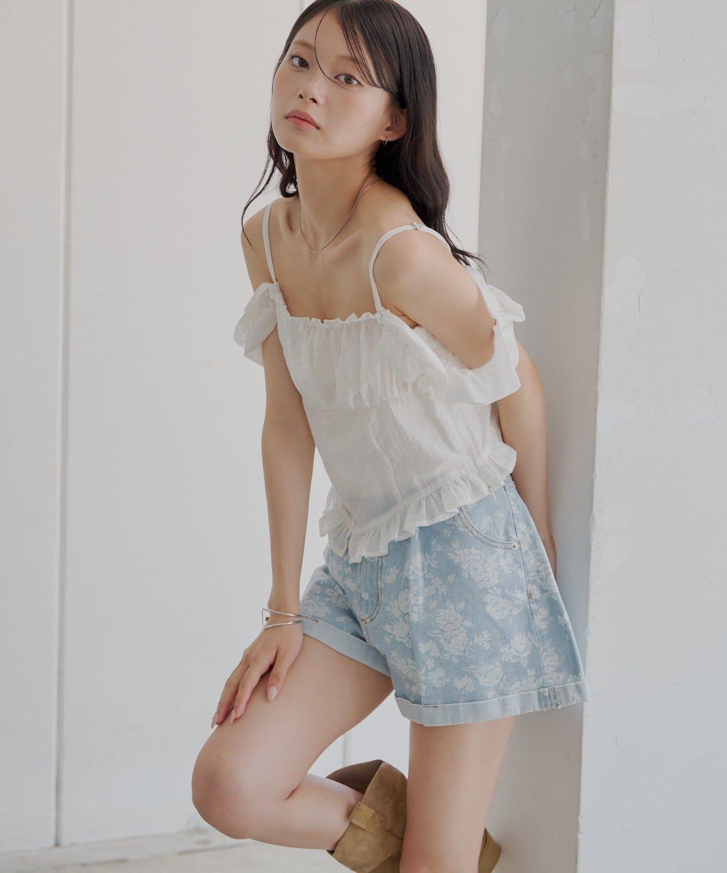 花印牛仔短褲