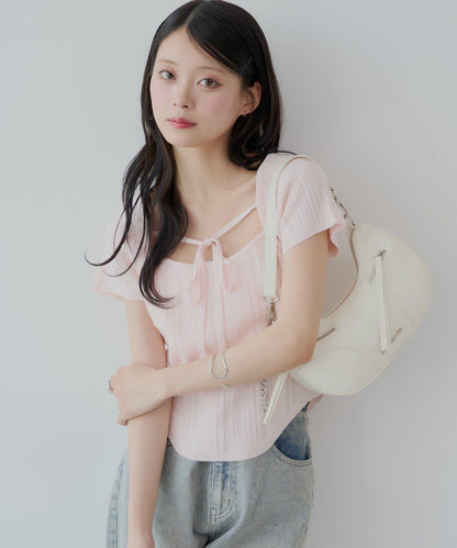 【Chico】鉤花設計開衫編織針織衫