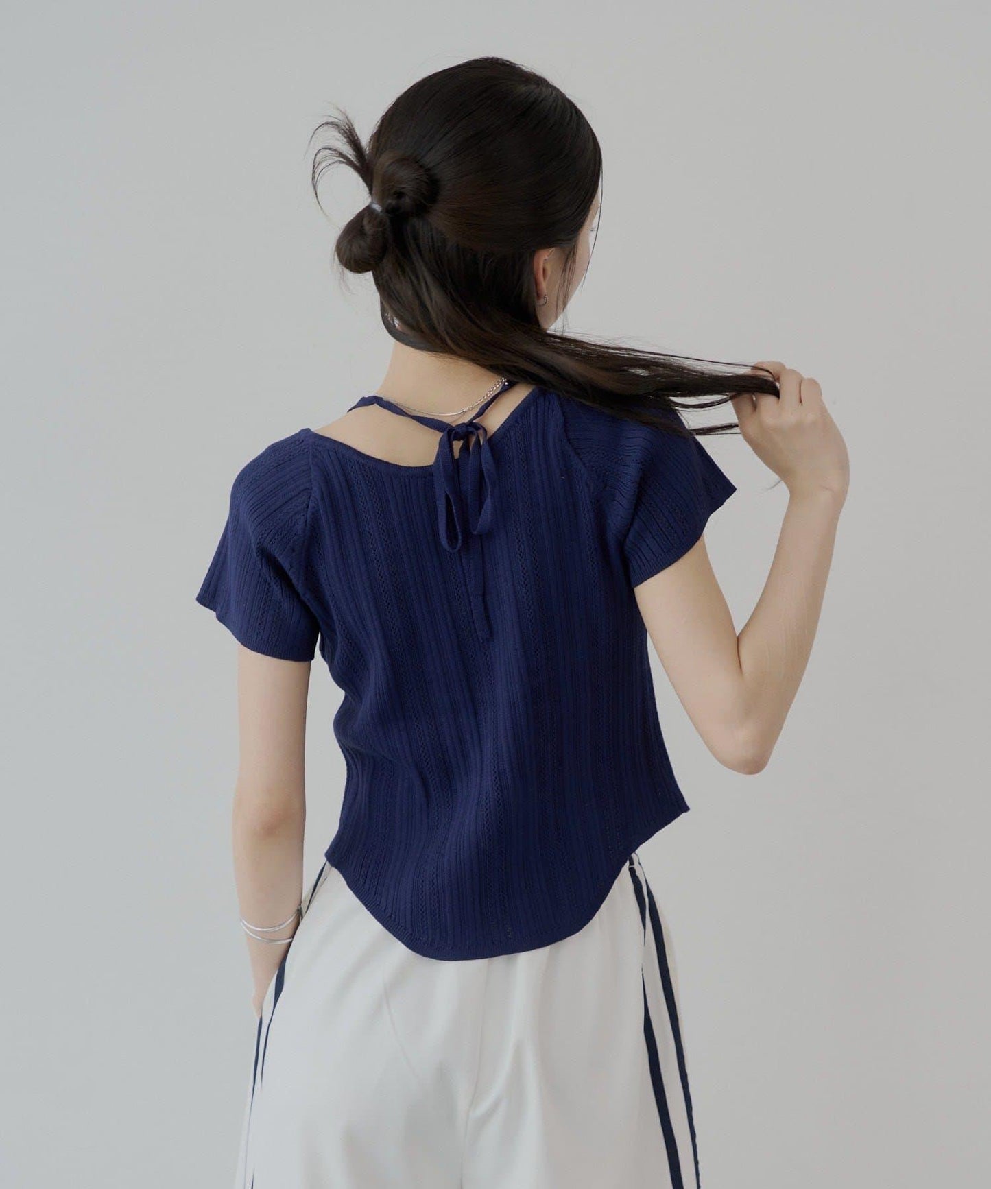 【Chico】鉤花設計開衫編織針織衫