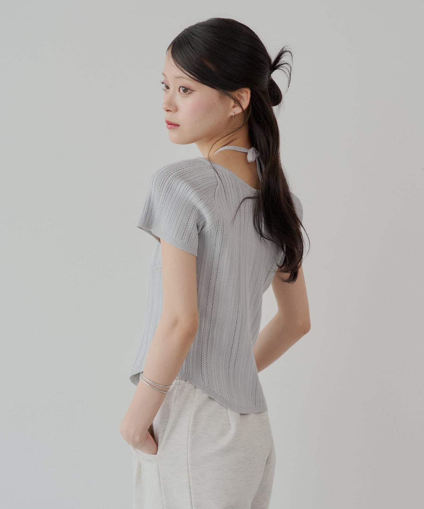 【Chico】鉤花設計開衫編織針織衫