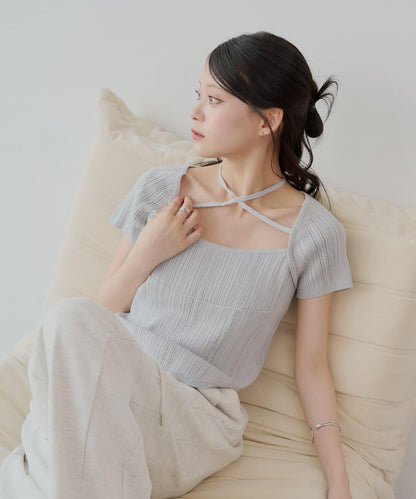 【Chico】鉤花設計開衫編織針織衫