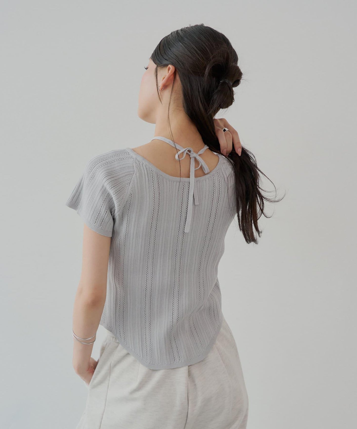 【Chico】鉤花設計開衫編織針織衫