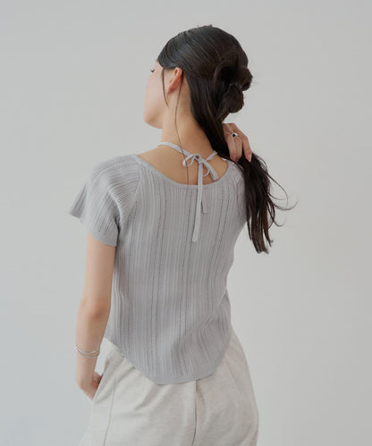 【Chico】鉤花設計開衫編織針織衫